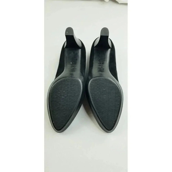 AQUATALIA Size 9.5 Women's Rosetta Black Suede Slip On Point Toe Heeled Bootie - Picture 10 of 13